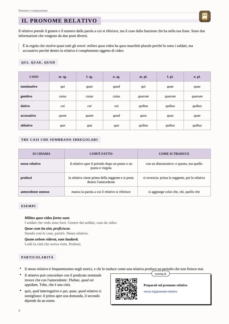 Scheda del manuale: Il pronome relativo